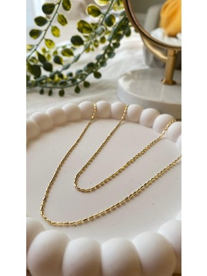 Jewelry 14K 60 cm Sıralı Mini Kapsül Zincir Kolye