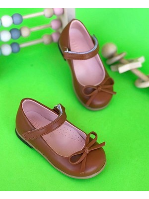 Surpie Shoes Ince Fiyonk Detaylı Kız Çocuk Babet, Kırmızı, Beyaz, Siyah Babet