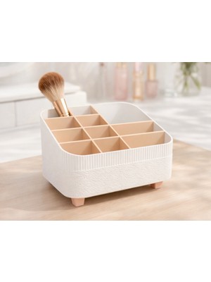 Antilop 3D Baskı Ayaklı Çok Bölmeli Masaüstü Organizer – Makyaj, Takı, Ofis ve Aksesuar Düzenleyici Kutusu – Modern Dekoratif Saklama