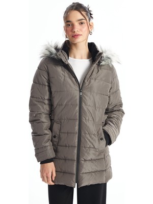 Lc Waikiki Yeni Sezon Kadın Kapüşonlu Düz Şişme Mont