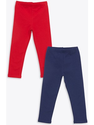 Lc Waikiki Yeni Sezon Beli Lastikli Basic Kız Çocuk Tayt 2'li