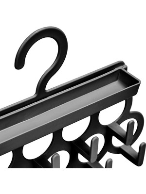 Pazarcan Kravat ve Şal Askısı - Takı ve Aksesuar Düzenleyici Askı - Siyah