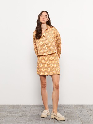 Lc Waikiki Yeni Sezon Dar Fit Desenli Kadın Şort Etek