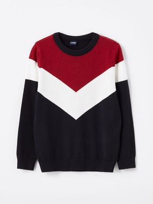 Lc Waikiki Yeni Sezon Bisiklet Yaka Desenli Erkek Çocuk Kazak