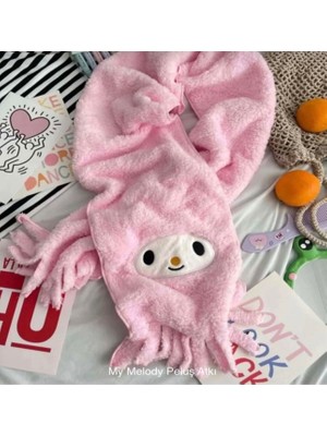 Facnspt My Melody Peluş Atkı – Yumuşak, Sevimli ve Sıcak Tutan Kış Atkısı