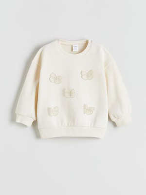 Lc Waikiki Yeni Sezon Kelebek Nakışlı Kız Çocuk Sweatshirt