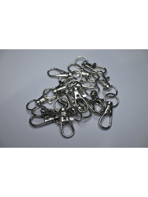 Orhan Çanta 0.8 cm Balık Kanca Nikel (Gümüş) - Metal Çanta ve Cüzdan Askı Klipsi - 15 Adet