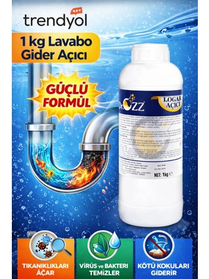 Dr. Ozz 680 Gider Açıcı Logar Lavabo Banyo Tuvalet Gideri Açıcı Güçlü Kimyasal 1 kg