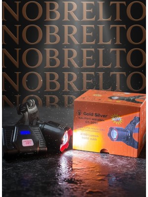 Nobrelto GS-2090 Şarjlı Kafa Lambası - 4000 Lümen Ultra Parlak - 9600 Mah Dev Bataryalı Profesyonel Set