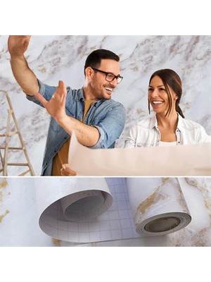 Karahanbey Mermer Desenli Masa Tezgah Mutfak Su Geçirmez Yapışkanlı Folyo Sticker Sarı 5x0,6m