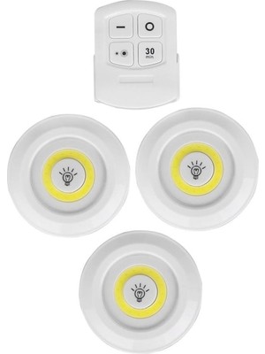 Stumbanng Kablosuz Uzaktan Kumandalı 3lü LED Lamba Seti