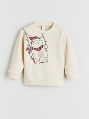 Lc Waikiki Yeni Sezon Bisiklet Yaka Baskılı Kız Çocuk Sweatshirt