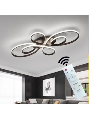 Hevsel Beyaz Gövde, Kumandalı ve 3 Renk Işık, Labirent LED Avize