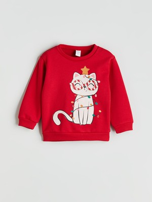 Lc Waikiki Yeni Sezon Bisiklet Yaka Baskılı Kız Çocuk Sweatshirt