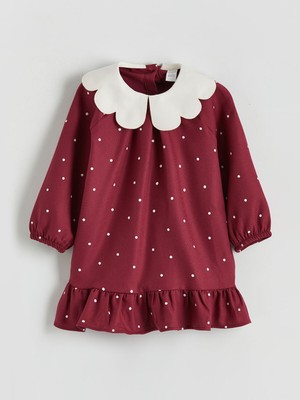 Lc Waikiki Yeni Sezon Bebe Yaka Çiçekli Kız Çocuk Elbise