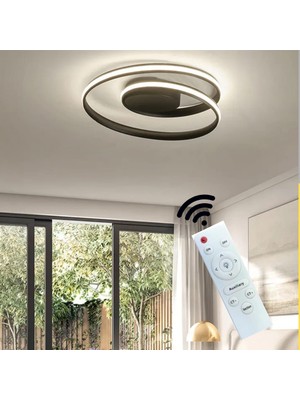 Hevsel Beyaz Gövde, Kumandalı ve 3 Renk Işık, Girdap Led Avize