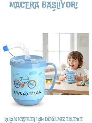 Modacar Premium Pipetli Çocuk Bardağı 350 ml -Alıştırma Bardağı ve Suluk