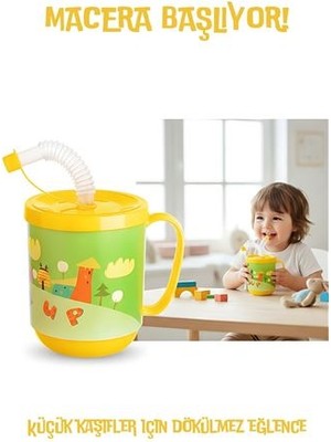 Modacar Premium Pipetli Çocuk Bardağı 350 ml -Alıştırma Bardağı ve Suluk