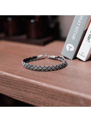 Canka Kazaz Sade Örgü Gümüş Bileklik