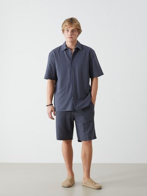 Lc Waikiki Yeni Sezon Standart Kalıp Keten Görünümlü Erkek Bermuda Şort