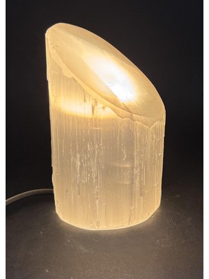 Gemsartdeco Selenit Lipstick Ruj Doğaltaş Lamba 15 cm