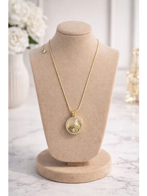 Zayora Aksesuar Nazar Göz Detaylı Yuvarlak Kolye