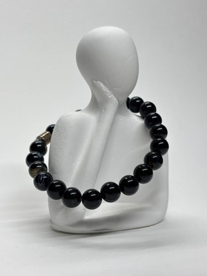 Gemsartdeco Siyah Akik Doğaltaş Bileklik