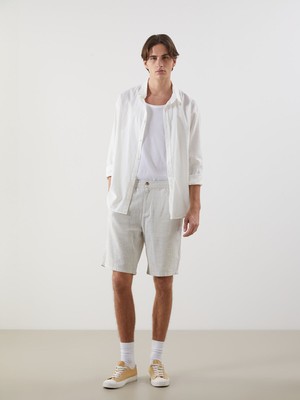 Lc Waikiki Yeni Sezon Standart Kalıp Keten Görünümlü Erkek Bermuda Şort