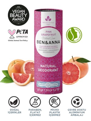 Ben&anna Doğal Deodorant 2’li Avantajlı Paket – Coco Mania & Pink Grapefruit