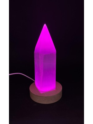 Gemsartdeco Selenit Doğaltaş 7 Çakra Naturel Kule Lamba