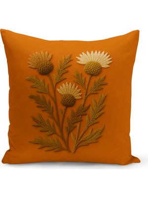 Bertille Home Çift Tarafı Dijital Baskılı Kırlent Kılıfı (Panç /punch Nakış Desen Görünümlü)