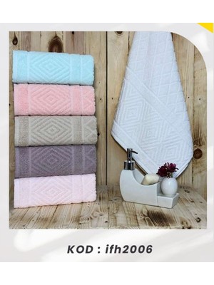 Bilmar Bimar Bukle Jakarlı Soft Pramit Desenli El ve Yüz Havlusu 50 x 90 cm x 6 Adet