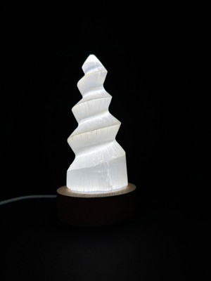 Gemsartdeco Selenit Doğaltaş Burgu Kule Lamba