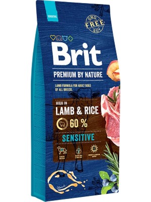 Braventa Collection Brit Premium By Nature Kuru Köpek Maması, Kuzu Eti ve Pirinçli, Yetişkin, Her Boydan Cinsler Için, Y