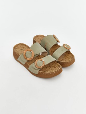 Lc Waikiki Yeni Sezon Süet Görünümlü Çift Bantlı Kadın Terlik