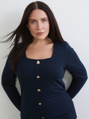 Lc Waikiki Yeni Sezon Büyük Beden Kare Yaka Bluz