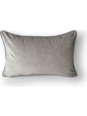 Lidoma Home "taupe" Kadife Dokulu Düz Kırlent 30X50 - Açık Gri