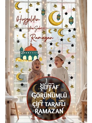 Kt Grup Ramazan Ayı Temalı Çift Taraflı Cam Duvar Süsleri Hoşgeldin Ramazan Sticker Seti