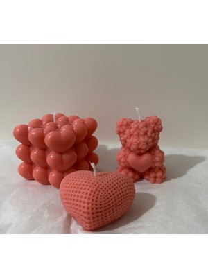 Violet Candle Decor Sevgililer Günü Için Hediyelik Kokulu Mum Seti