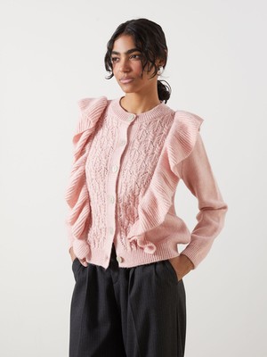 Lc Waikiki Yeni Sezon Bisiklet Yaka Kendinden Desenli Kadın Triko Hırka