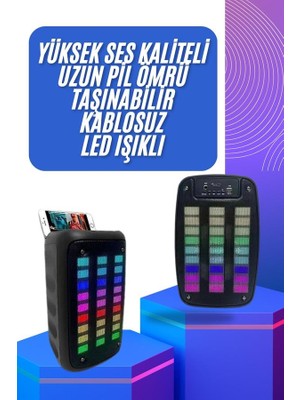 Taşınabilir 6.5 Inç LED Bluetooth Kareoke Hoparlör Rgb Işıklı Radyolu