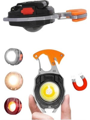 TeknoBaran Çok Işlevli Acil Durum Işığı USB Şarjlı Cep Feneri 7 Farklı Mod