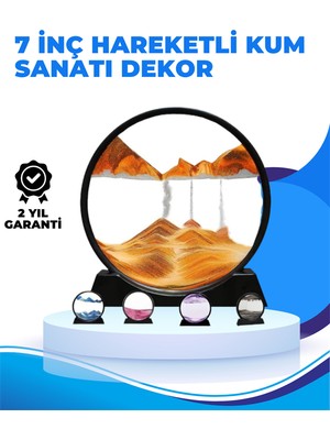 DecoTech Döndürülebilir Dinamik Kum Tablosu – Stres Giderici, Yüksek Kaliteli Cam ve Doğal Kum ile San