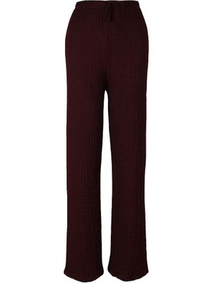 Trender Gofre Bordo Kadın Pantolon 2498