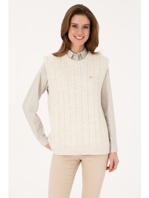 U.S. Polo Assn. Kadın Krem Süveter 50317560-VR256