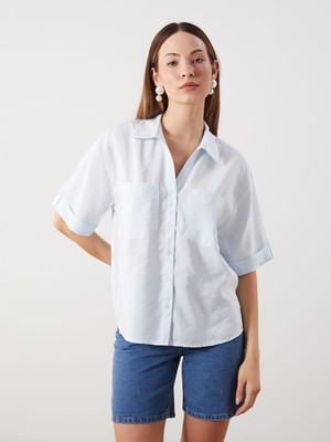 Lc Waikiki Yeni Sezon Modal Karışımlı Oversize Kadın Gömlek