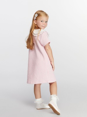 Lc Waikiki Yeni Sezon Bebe Yaka Ekose Kız Çocuk Elbise