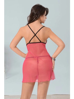 Ynt İthalat Pembe Tül Gecelik - 654