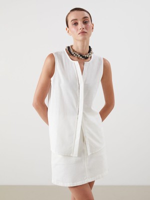 Lc Waikiki Yeni Sezon Kaçık Yaka Ajurlu Bluz