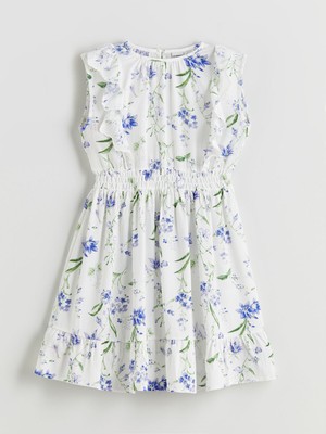 Lc Waikiki Yeni Sezon Bisiklet Yaka Çiçekli Kız Çocuk Elbise